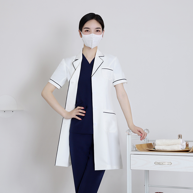 Medical Lab Years - Witte laboratoriumjas met korte mouwen, medisch